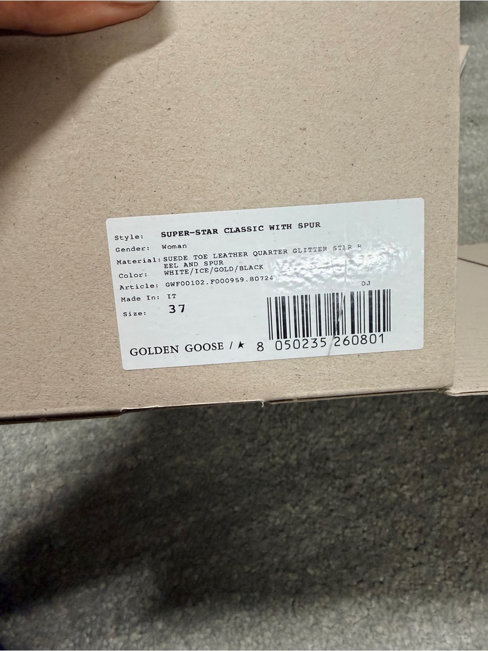 Golden Goose White Sneakers with Silver Star and Gold Heel - Picture 6 of 6